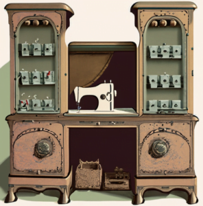 Vintage sewing machine cabinets